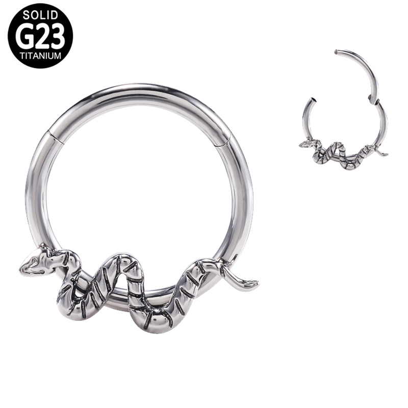 Body Jewelry Factory - Kenbao 10PCS โรงงานคุณภาพ F136 ไทเทเนียมงูบานพับ Clicker
