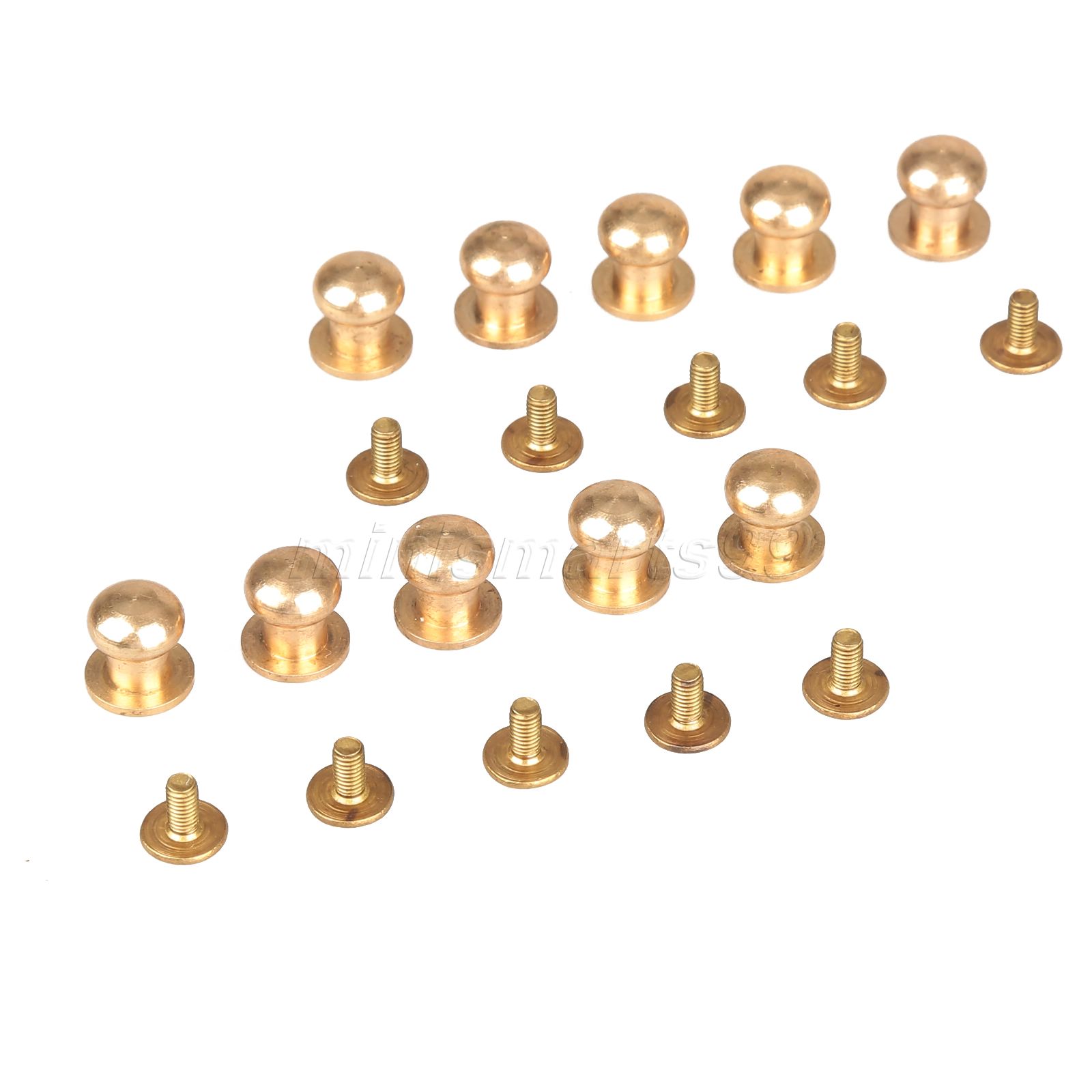 Body Jewelry Chicago - 10Pcs 5/6/7/8/9/10 มม.ทองเหลืองเข็มขัดสกรูRivetลูกบิดรอบปุ่มชิคาโกสกรูปุ่มStudsหนังCraftอุปกรณ์เสริม