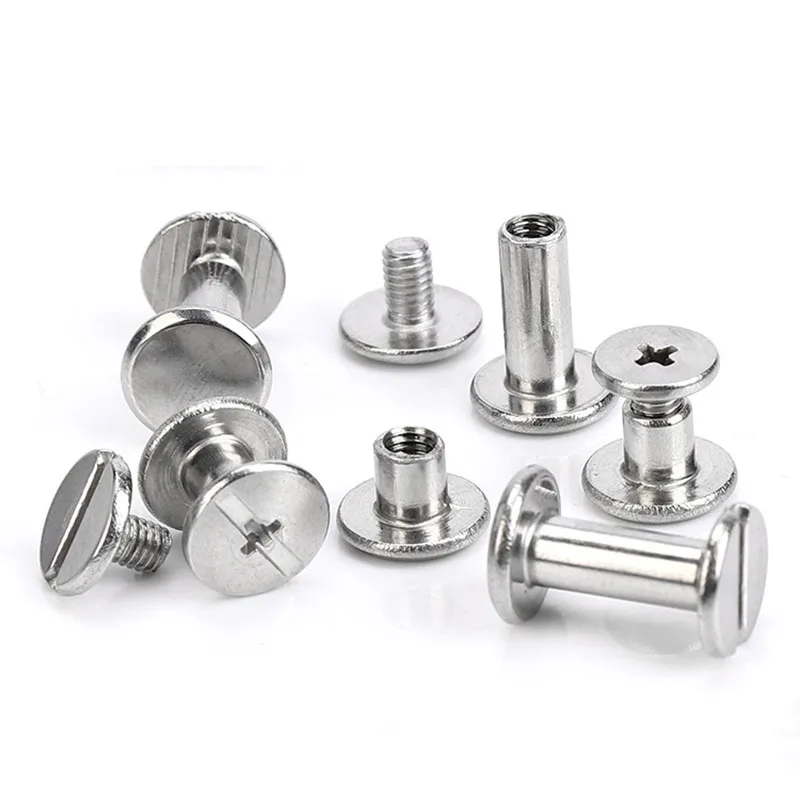Body Jewelry Chicago - สกรูยึดแบบชิคาโกสแตนเลส 10 ชิ้น พร้อมรูสำหรับยึดสายพาน สำหรับงาน DIY