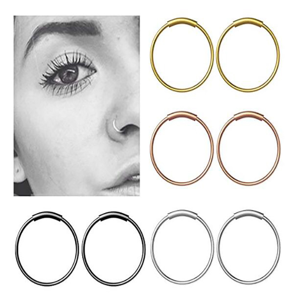 Body Jewelry Nose - 3 ชิ้น/ล็อต แหวนเหล็กผ่าตัด 316L แบบไร้รอยต่อ สำหรับจมูก