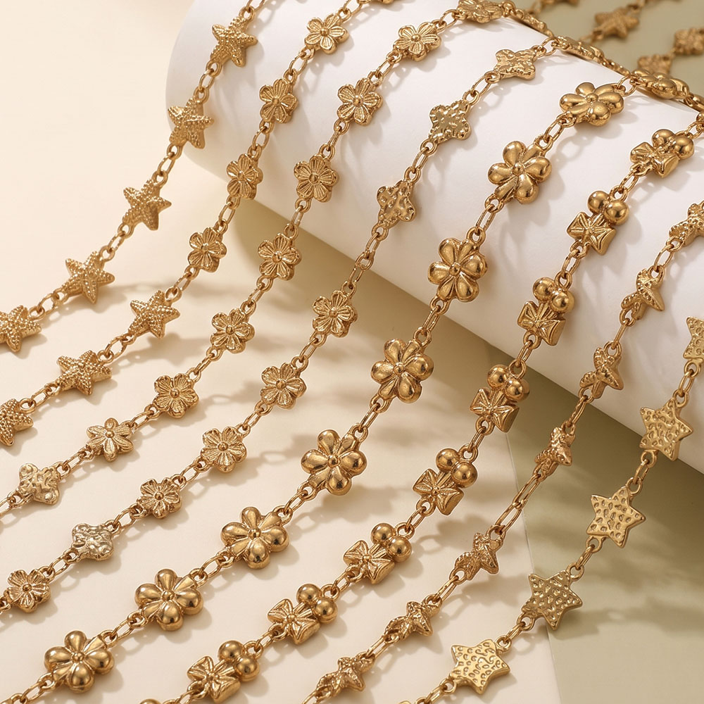 โซ่สแตนเลสสตีลรูปดาวดอกไม้ 1 เ - Body Jewelry บทวิจารณ์และราคา
