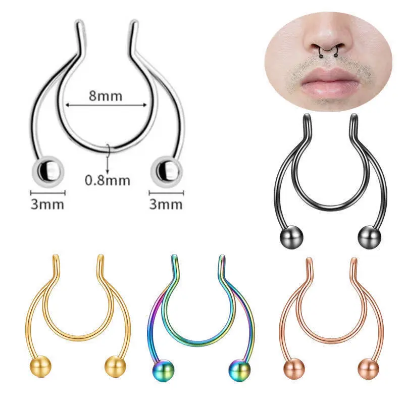 U รูปแหวนจมูกปลอม Hip Hoop Sep - Body Jewelry Nose บทวิจารณ์และราคา
