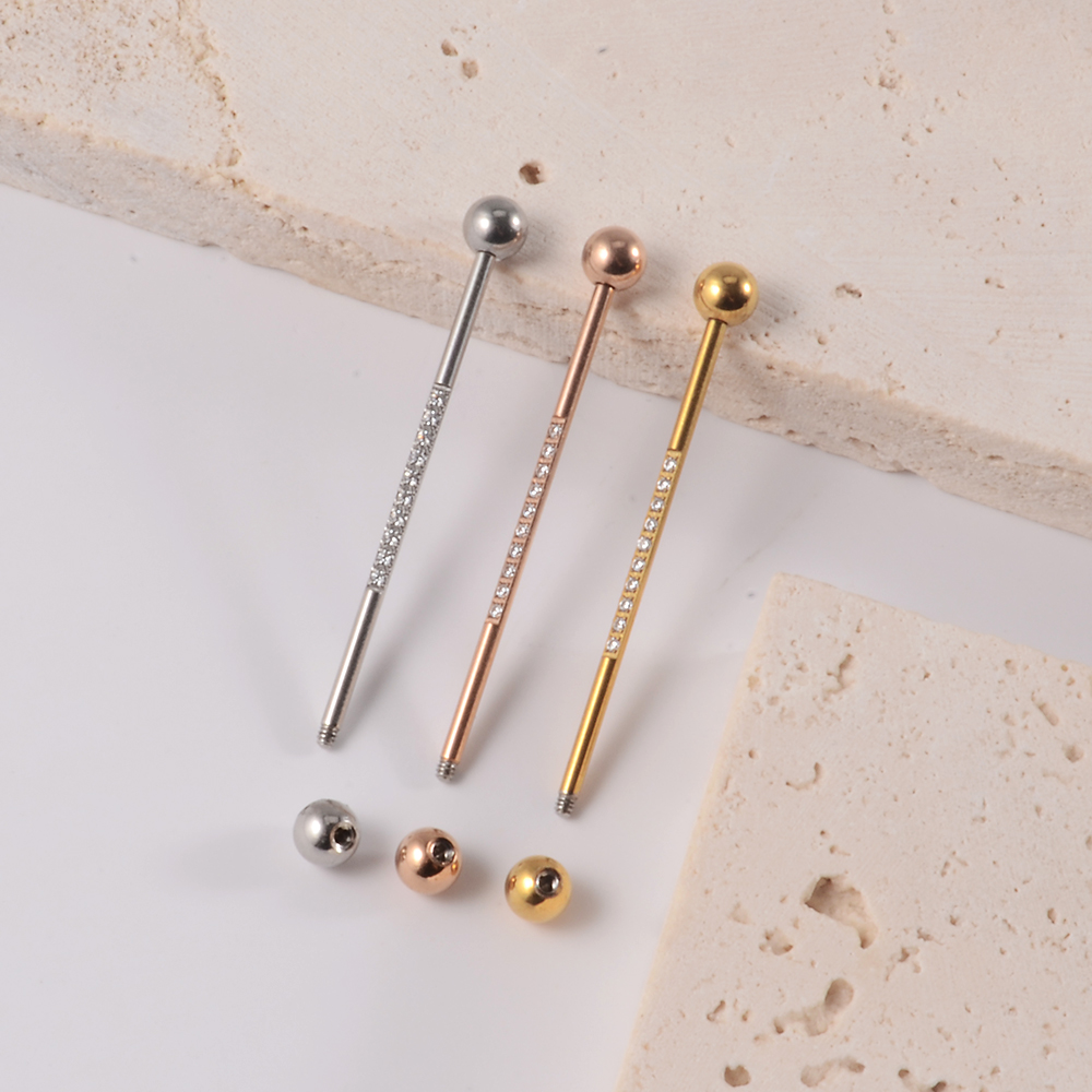 1ชิ้นต่างหูเพทายแบบสะพานยาวสำห - Industrial Barbell Long บทวิจารณ์และราคา