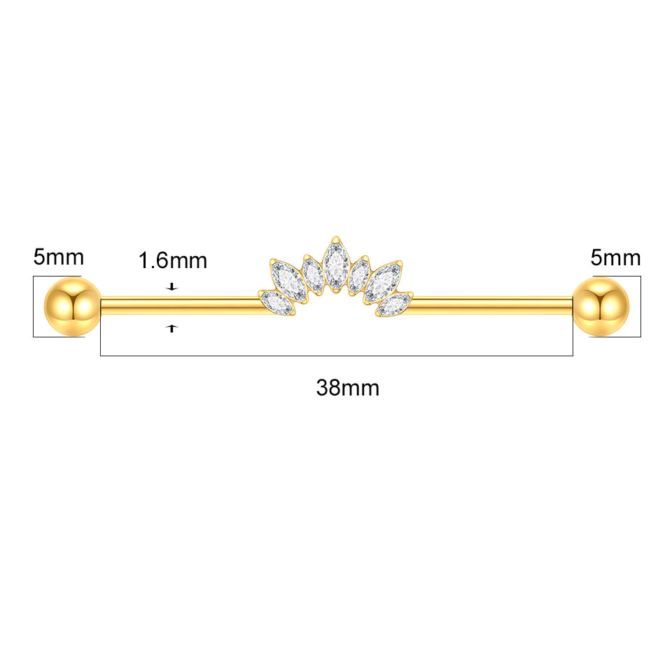 1/5PCS ไทเทเนียม 14G CZ อุตสาห - Industrial Barbell Long บทวิจารณ์และราคา