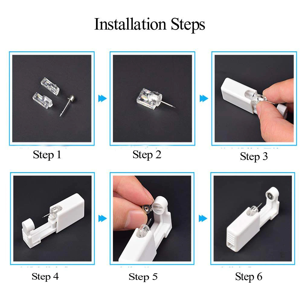 1-20 ชิ้น/เซ็ตหูเจาะปืนทิ้งฆ่า - Body Jewelry Factory บทวิจารณ์และราคา