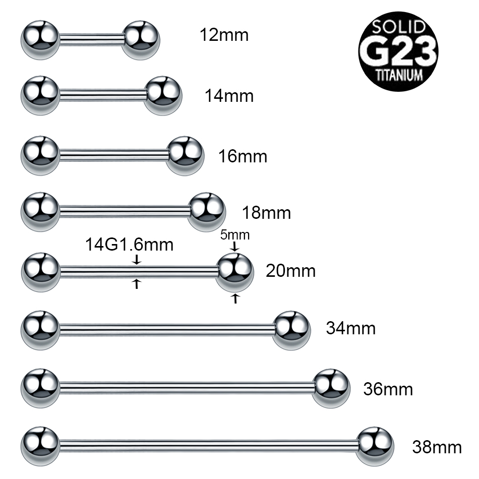 1/5PCS ไทเทเนียมด้ายภายนอกลิ้น - Industrial Barbell Long บทวิจารณ์และราคา