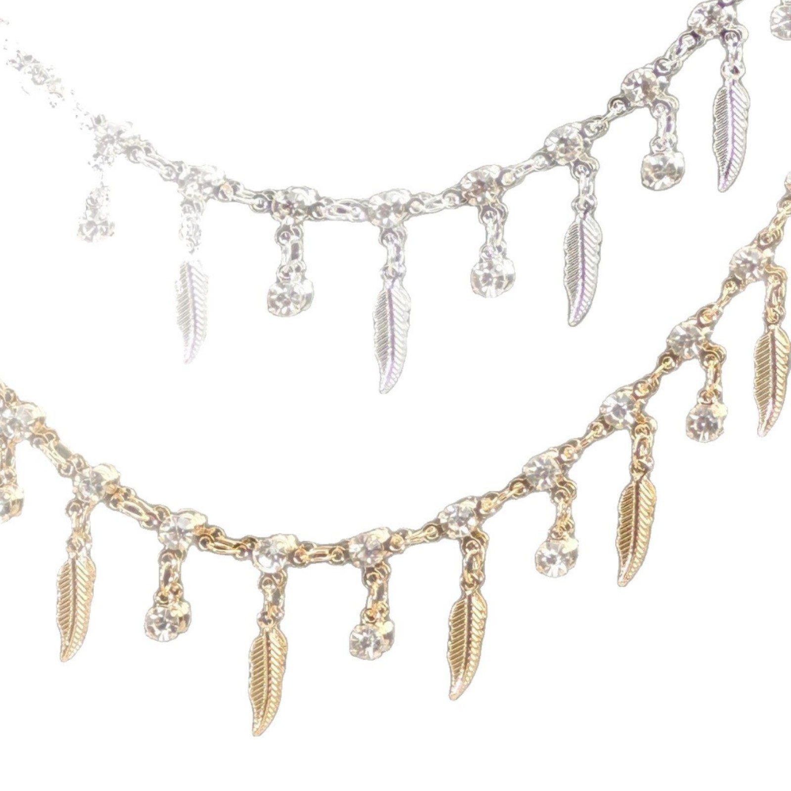 โซ่ขนนกเพชรรูปสามง่าม สีทอง KC - Body Jewelry บทวิจารณ์และราคา