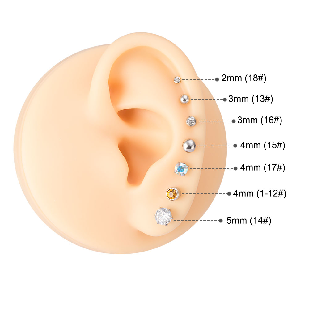 1 หน่วยทิ้งปราศจากเชื้อหูเจาะเ - Body Jewelry Factory บทวิจารณ์และราคา