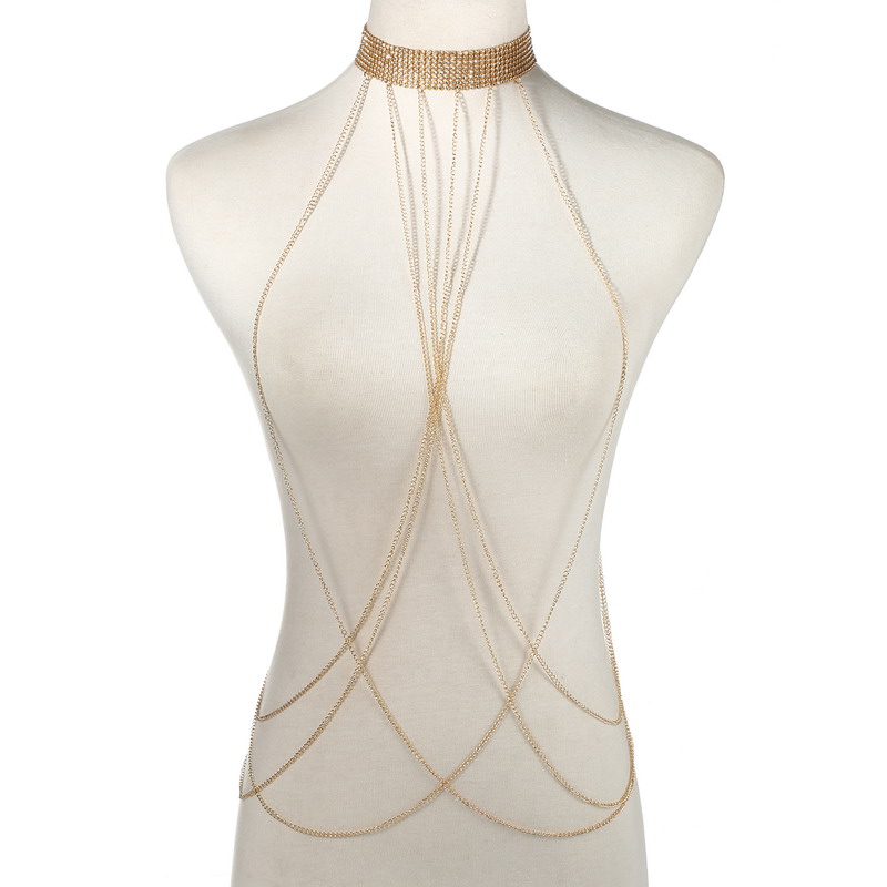 ทองสีBody Chainผู้หญิงRhinesto - Body Jewelry For Sale บทวิจารณ์และราคา