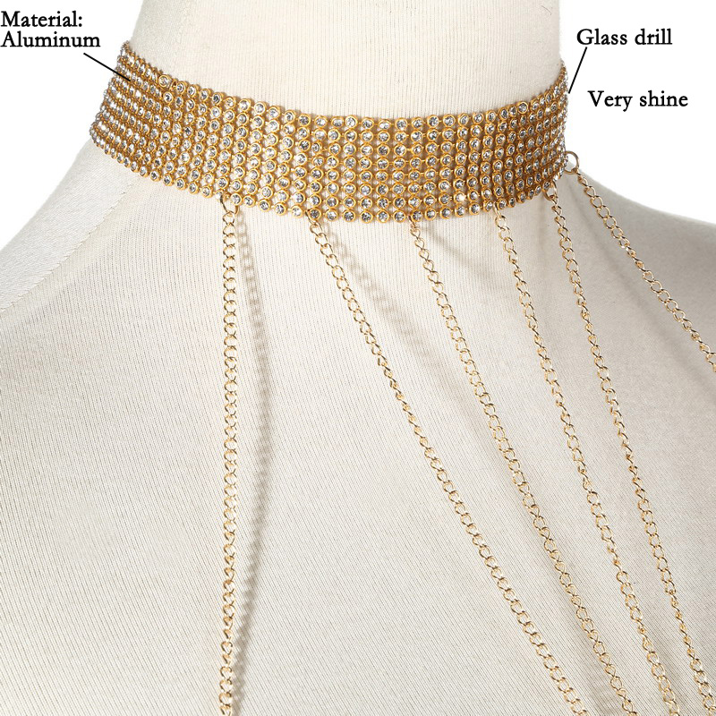 ทองสีBody Chainผู้หญิงRhinesto - Body Jewelry For Sale บทวิจารณ์และราคา