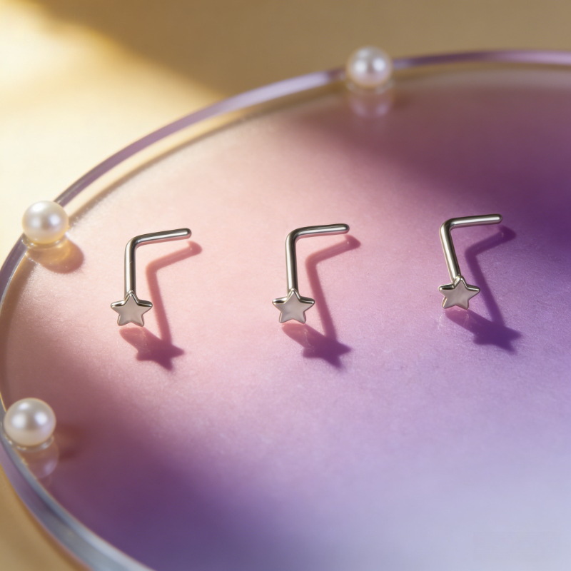 ต่างหูจมูกสแตนเลสทรงดาว 0.8 มม - Body Jewelry Nose บทวิจารณ์และราคา