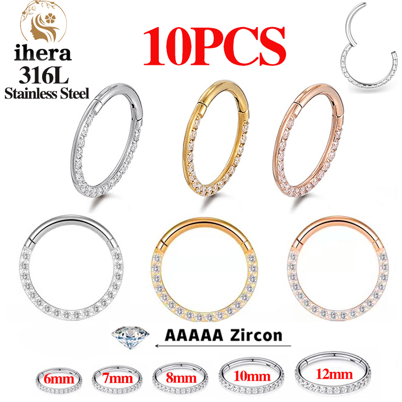 1/10 ชิ้น ต่างหูสแตนเลสแบบคลิก - Body Jewelry Nose บทวิจารณ์และราคา
