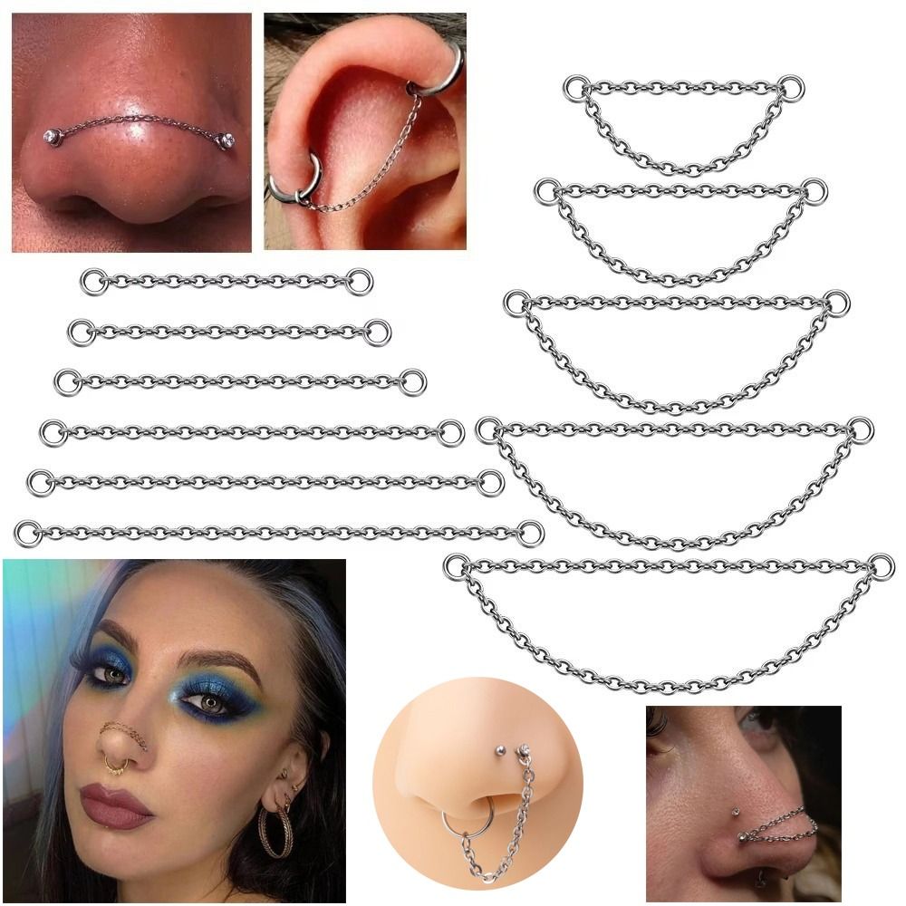 โซ่จมูกไทเทเนียมแฟชั่น โซ่คู่  - Body Jewelry Nose บทวิจารณ์และราคา