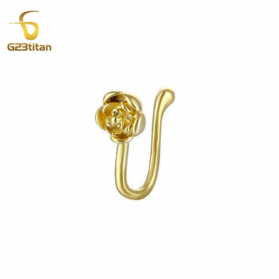 คลิปหนีบจมูกคริสตัลทองแดงรูปดอ - Body Jewelry Nose บทวิจารณ์และราคา