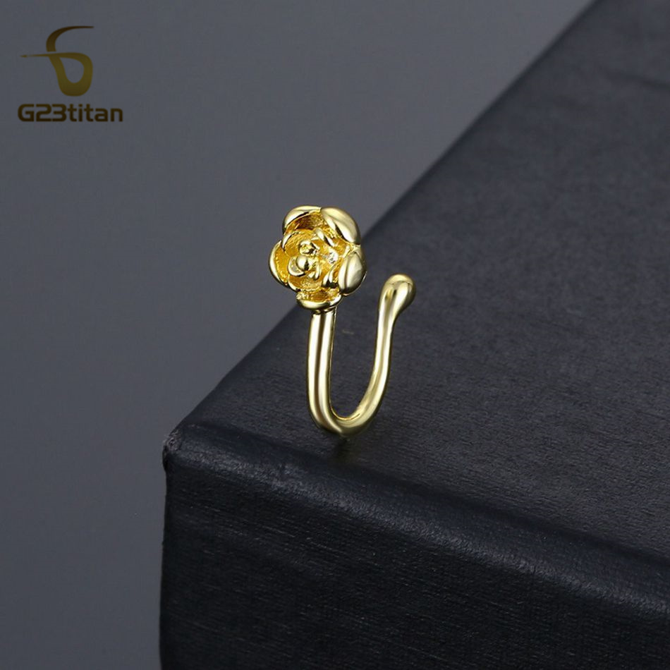 คลิปหนีบจมูกคริสตัลทองแดงรูปดอ - Body Jewelry Nose บทวิจารณ์และราคา
