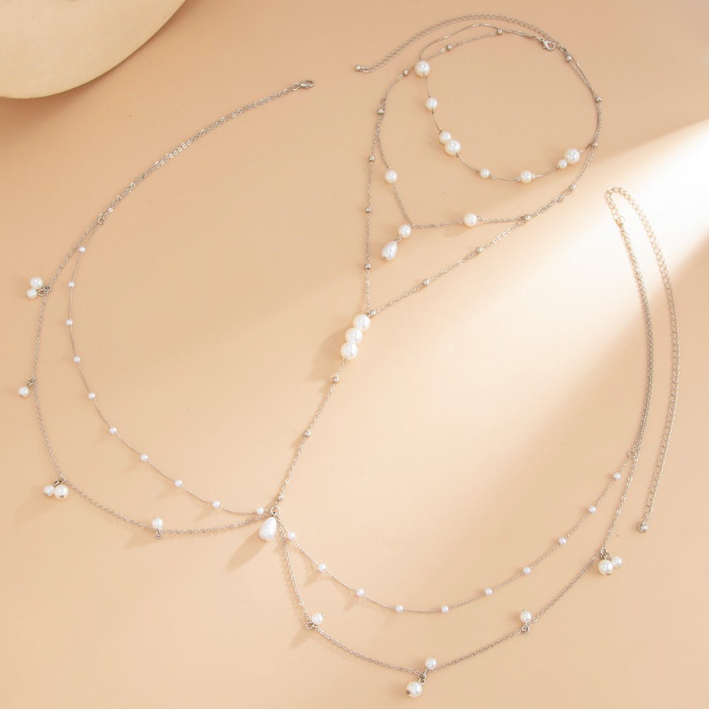 สร้อยคอไข่มุกเทียมหลายชั้น สร้ - Body Jewelry For Sale บทวิจารณ์และราคา
