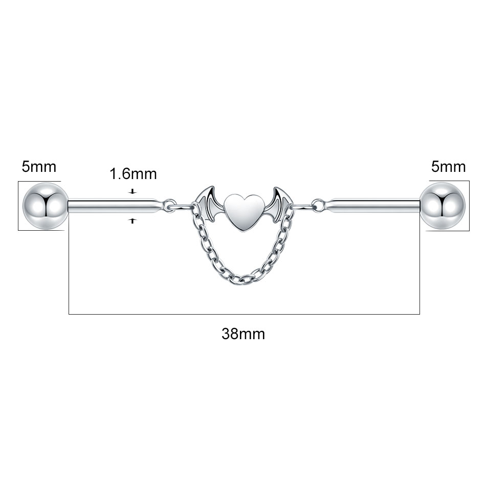 ต่างหูเจาะไทเทเนียมแบบเกลียวใน - Industrial Barbell Long บทวิจารณ์และราคา