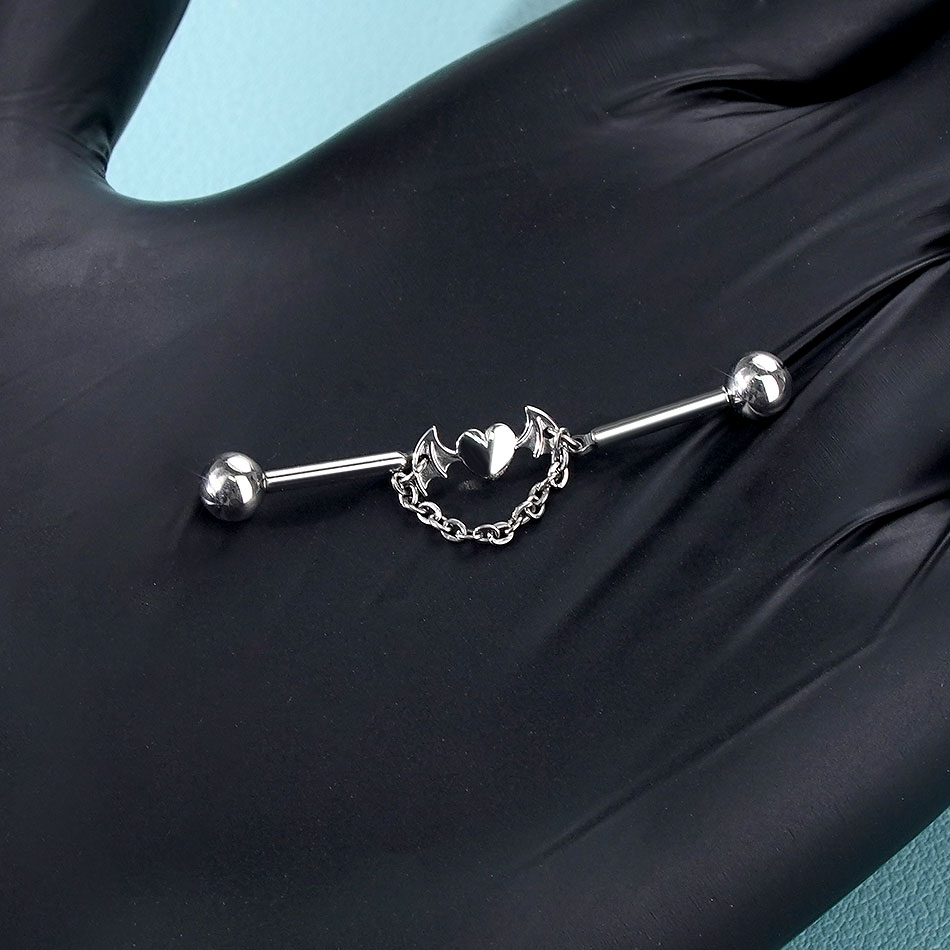 ต่างหูเจาะไทเทเนียมแบบเกลียวใน - Industrial Barbell Long บทวิจารณ์และราคา
