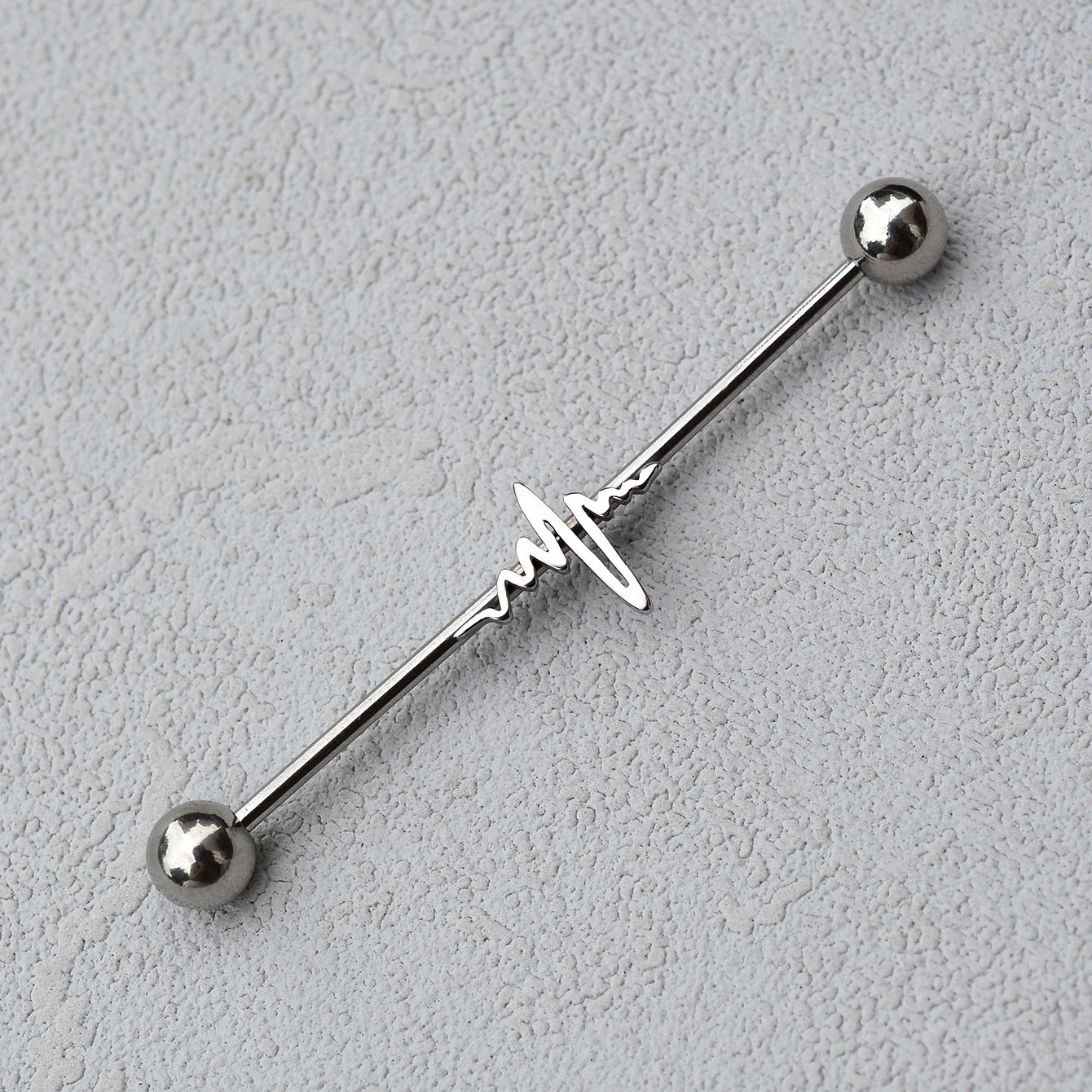 ต่างหูแบบแท่งยาวสแตนเลส 16G 1  - Industrial Barbell Long บทวิจารณ์และราคา