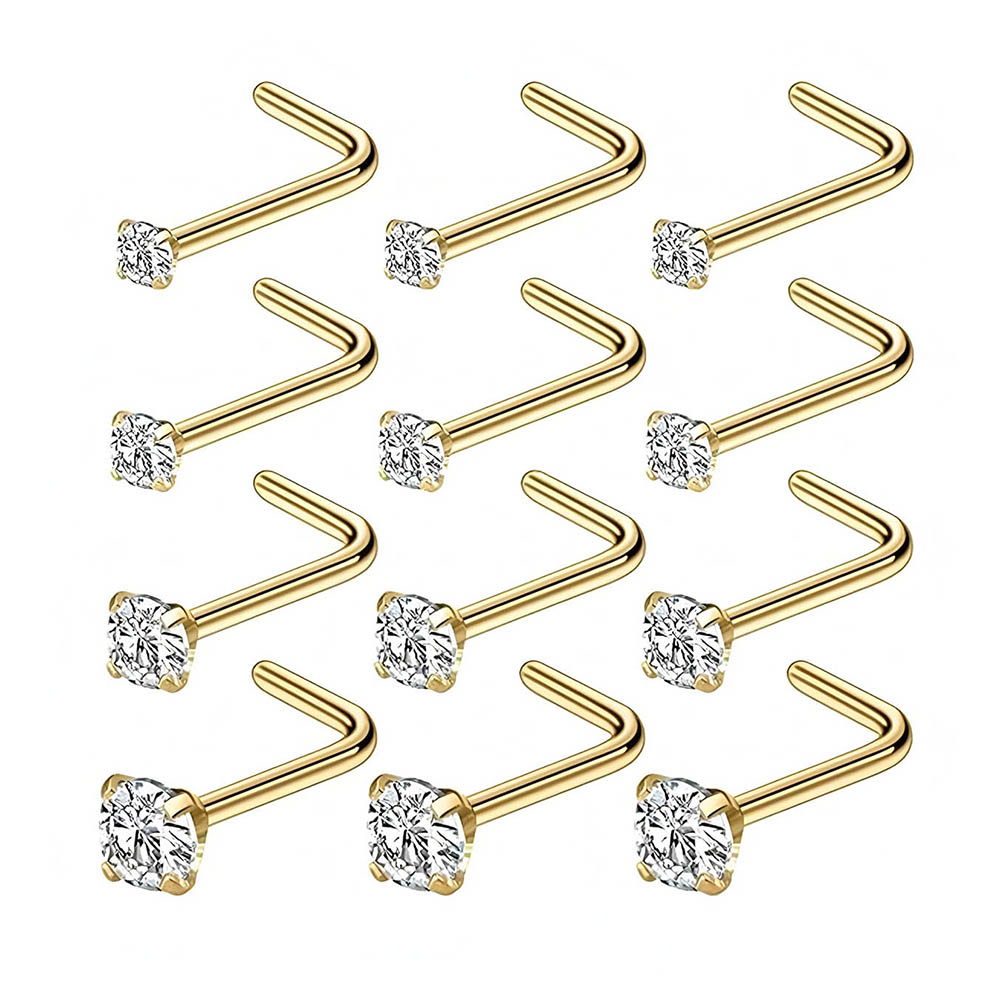 ชุดต่างหูเจาะจมูกแบบตัวแอล 12  - Body Jewelry Kit บทวิจารณ์และราคา